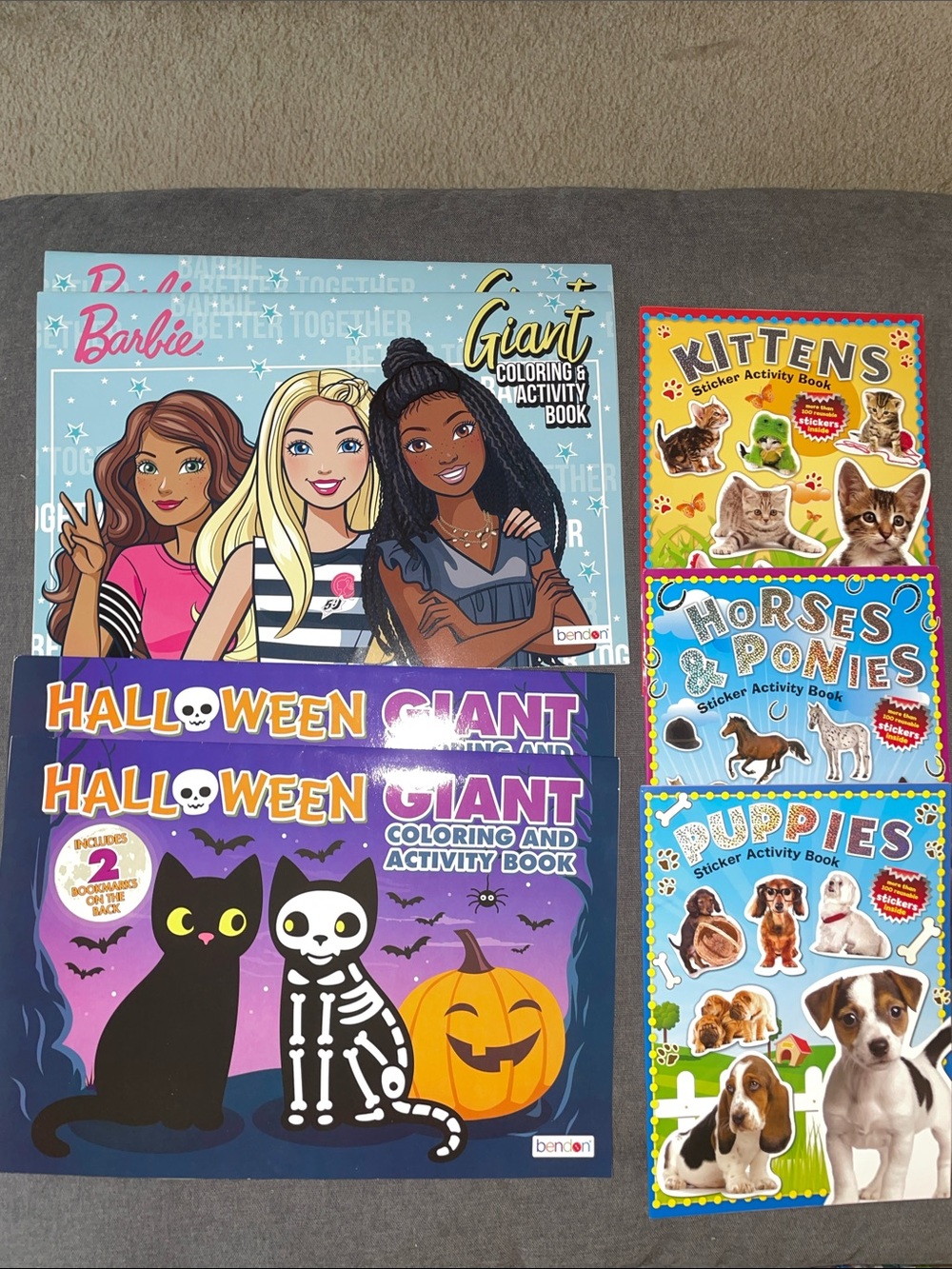 Barbie & Halloween Giant Coloring and Activity Book Bundle - Multicolor